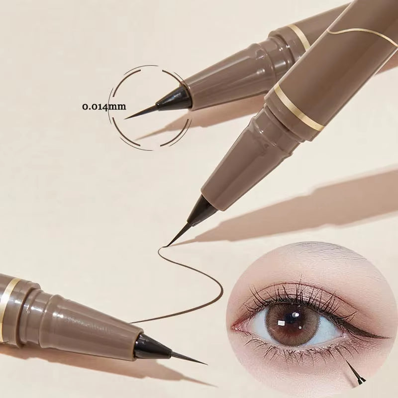 AuraLab ultra-thin black-brown waterproof eyelash liner pencil for precise, smooth eye makeup application