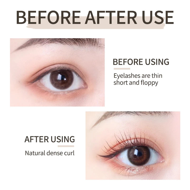 AuraLab O‘Cheal black mascara with 3D silk brush, showcasing thick, curled, lengthened eyelashes for a dramatic eye look.