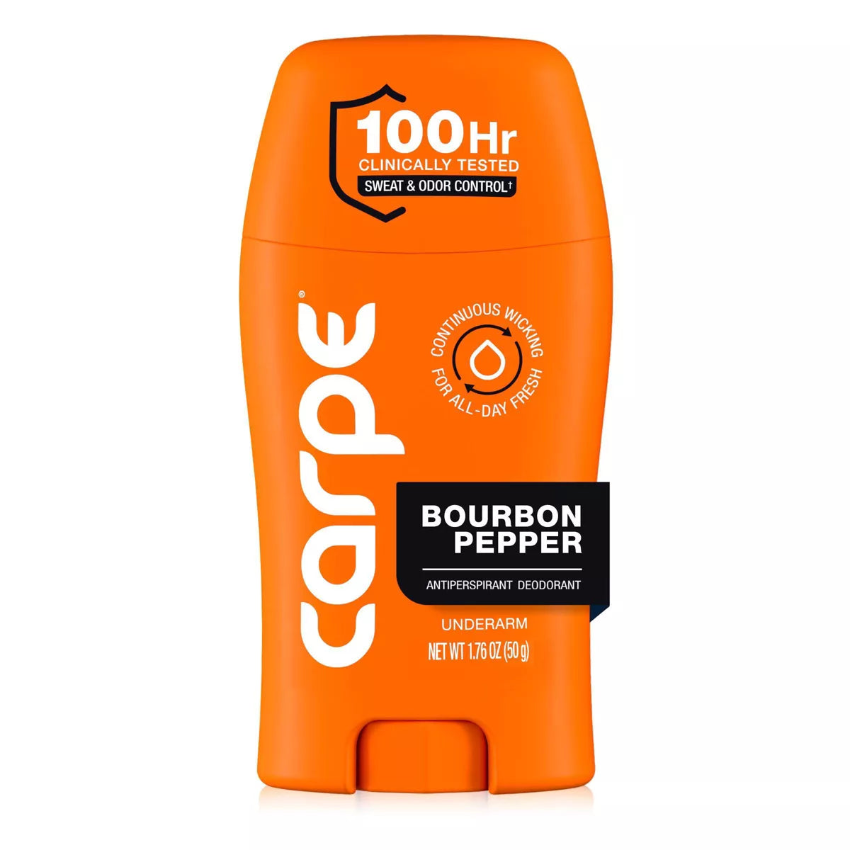AuraLab Carpe Men’s 100HR sweat and odor control antiperspirant deodorant in 1.76oz container, designed for long-lasting freshness