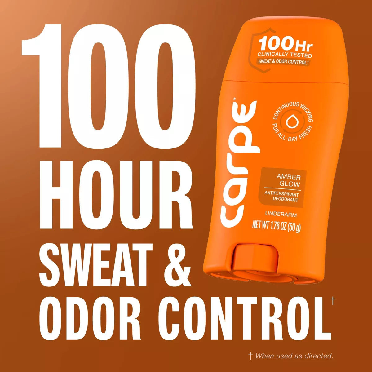 AuraLab Carpe Women’s 100HR sweat and odor control underarm antiperspirant deodorant, 1.76oz, with clear packaging and applicator