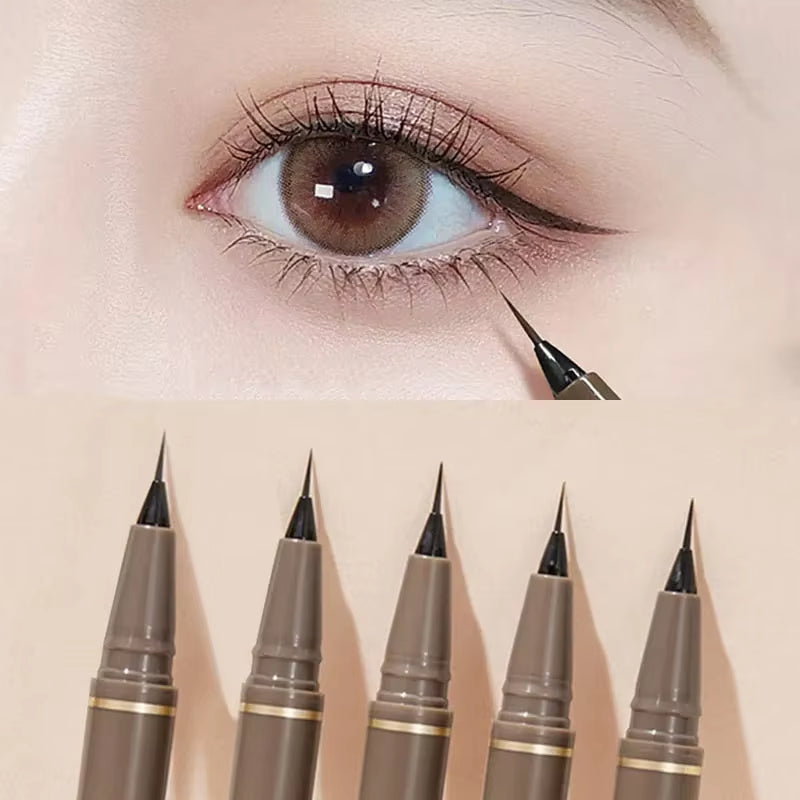 AuraLab ultra thin black brown eyelash pen with waterproof, smooth eyeliner pencil for precise eye makeup application.