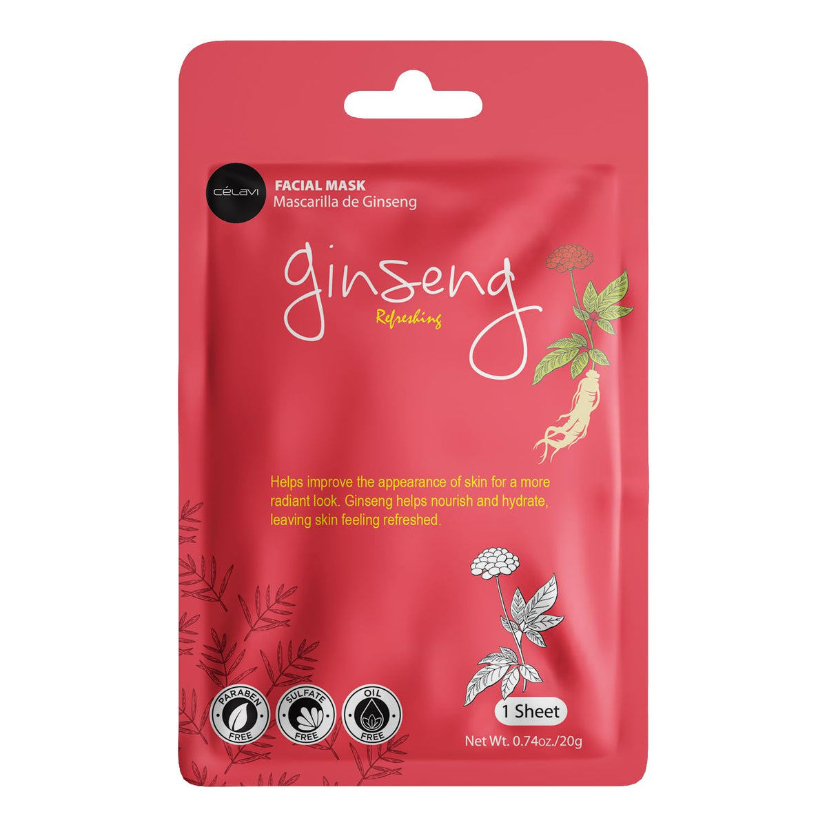 AuraLab Celavi Essence Facial Mask set with two moisturizing K-beauty skincare masks, featuring bright, hydrating sheet masks.