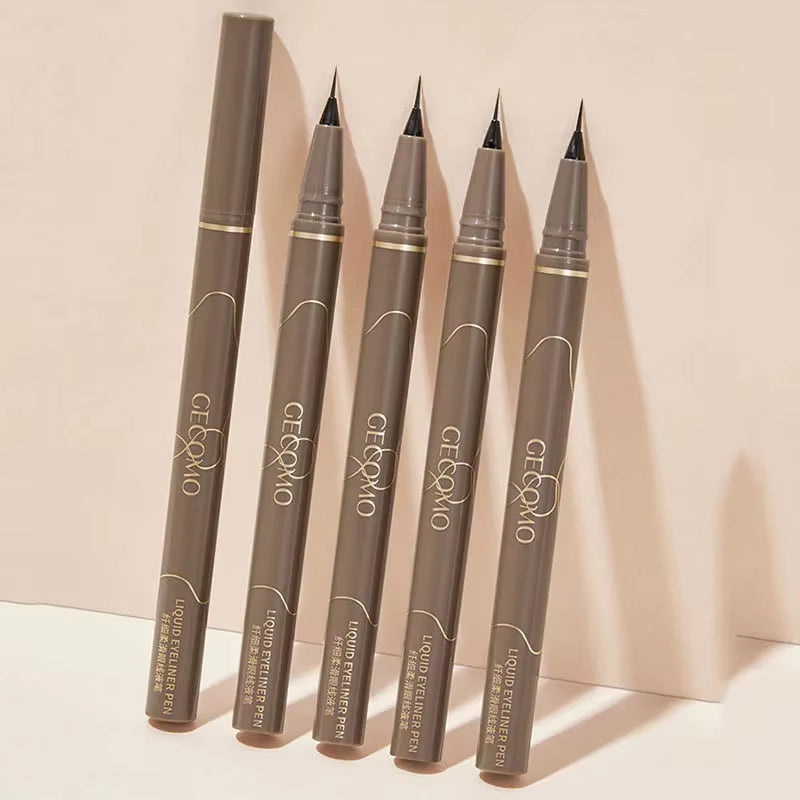 AuraLab ultra-thin black and brown lower eyelash eyeliner pencil, waterproof and smooth for precise eye makeup application.