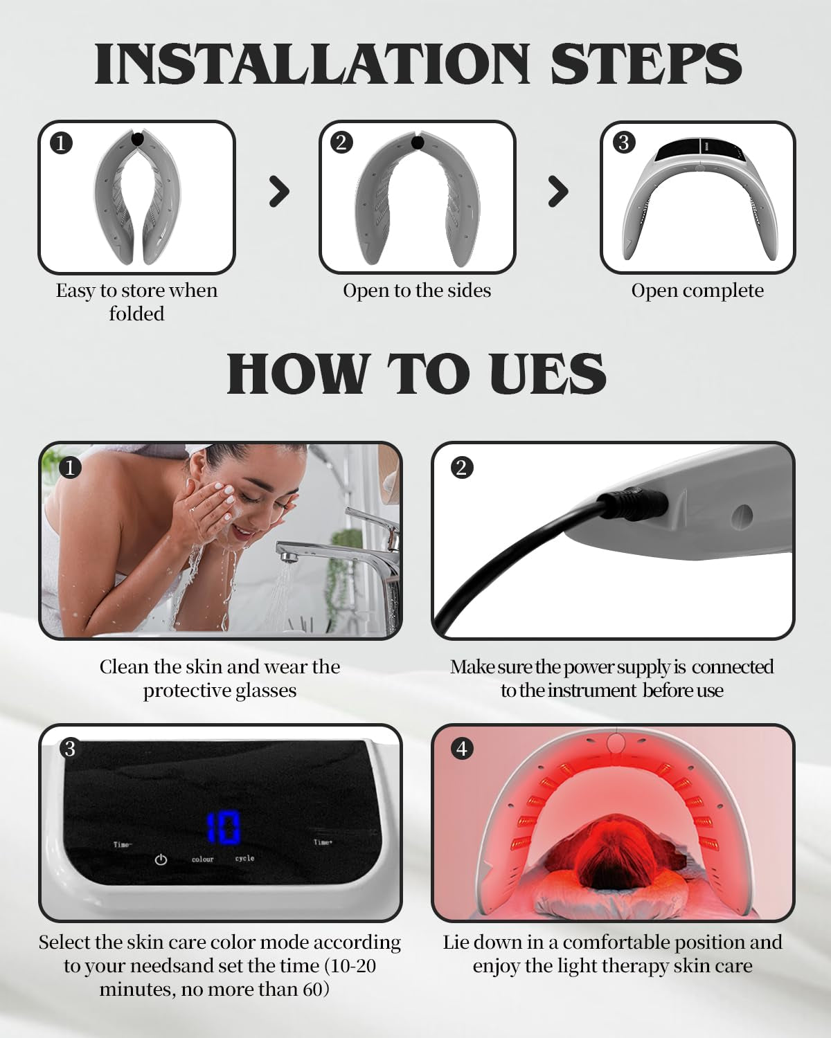 AuraLab red light therapy mask with seven color LED lights for facial, neck, and body skin care at home.