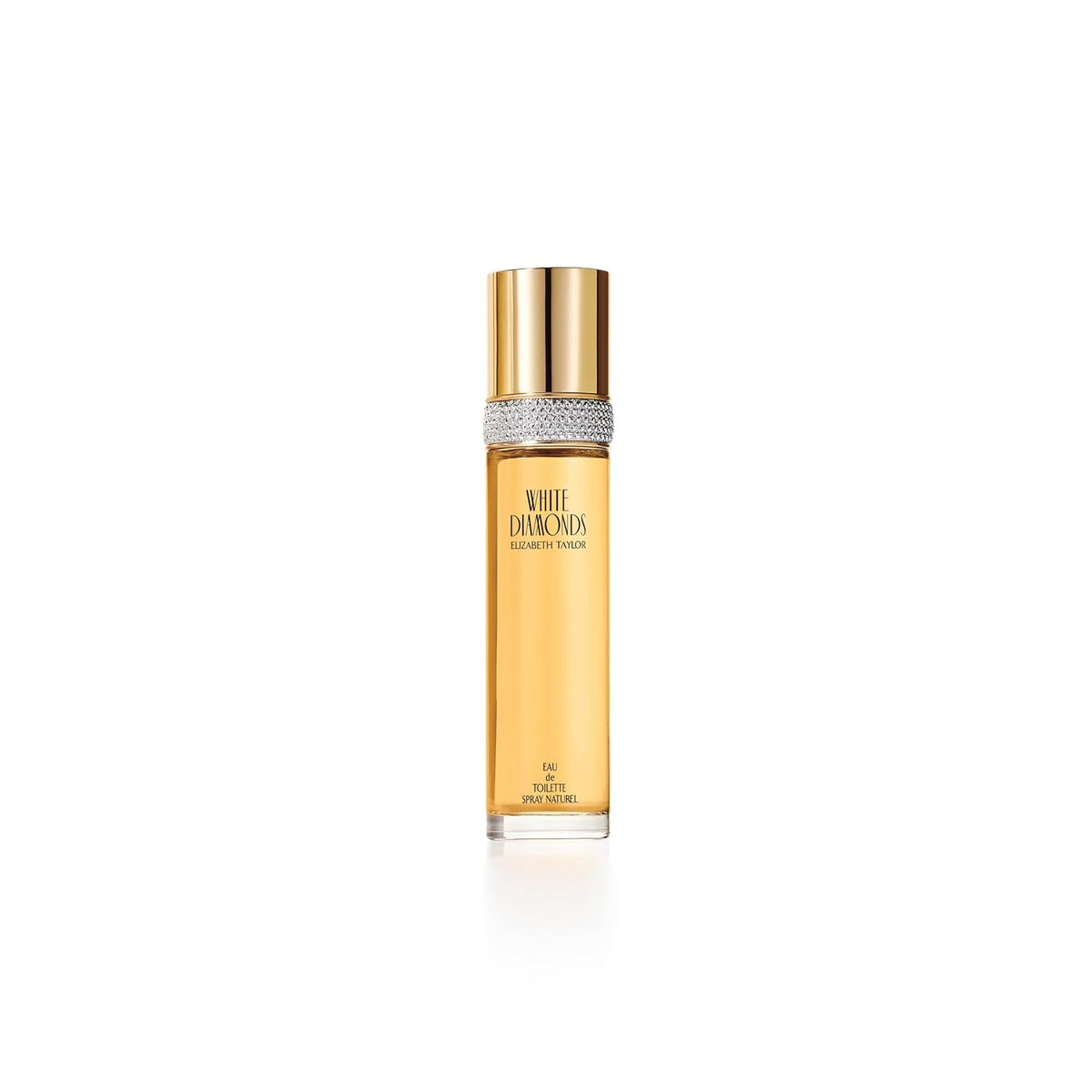 AuraLab White Diamonds Eau De Toilette for Women, 3.3 fl oz bottle with elegant white floral design