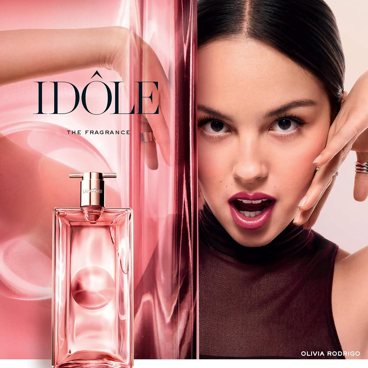 Lancôme Idôle Eau De Parfum bottle showing fresh floral scent for women, 3.4 fl oz, with elegant packaging and clear glass design.